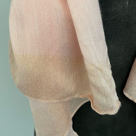 Forever 21 Pale Peach Scarf with Gold Trim - Picture 5 of 7